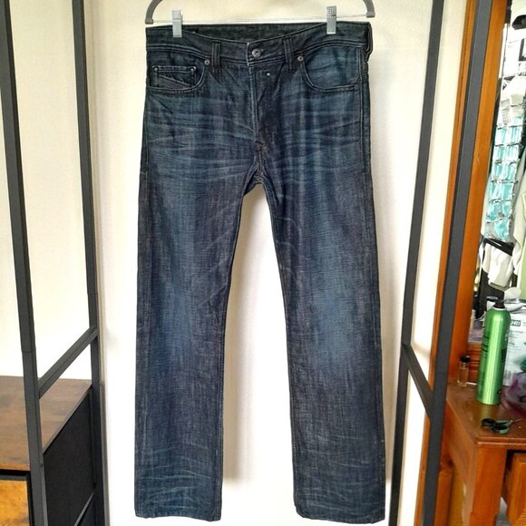 Diesel Jeans Safado Regular Slim Straight Jeans W33 L30 Navy OU801 Faded Y2k - Picture 1 of 13